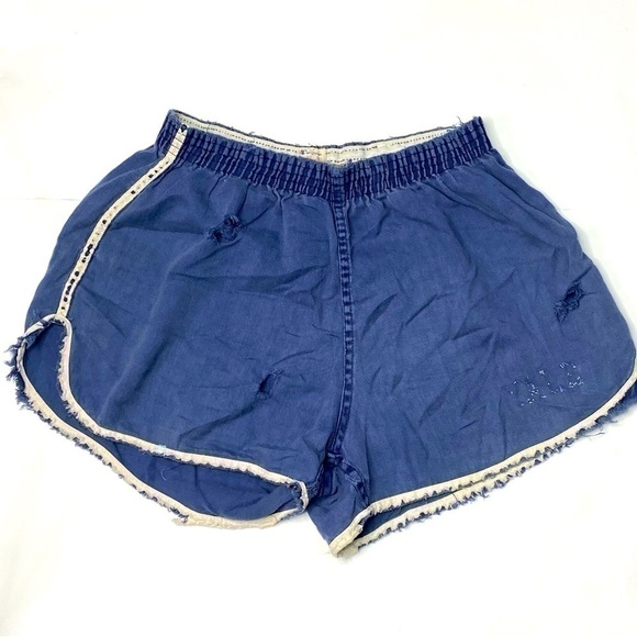 Champion super vintage women’s large blue shorts, distressed, worn, trendy Yale - Picture 1 of 9